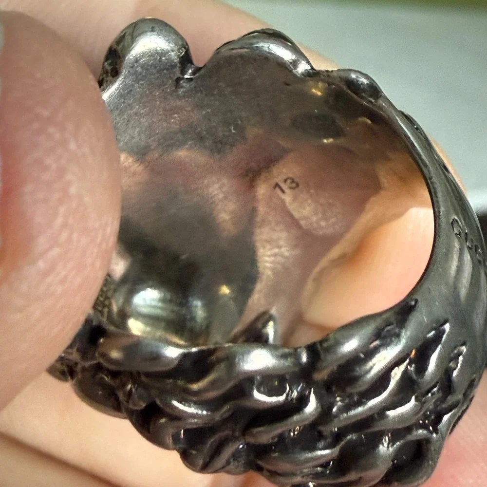 Gucci Silver-tone Brass Lion Head Ring‎ - IT Size 13 = 6.5 US (53mm)